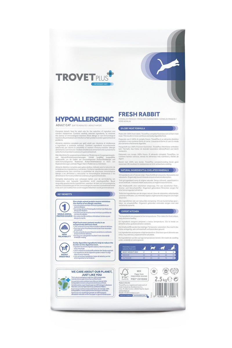 Trovet Trovet Plus Adult CAT Hypoallergenic Rabbit Veterinary Diets 2,5kg - Image 2