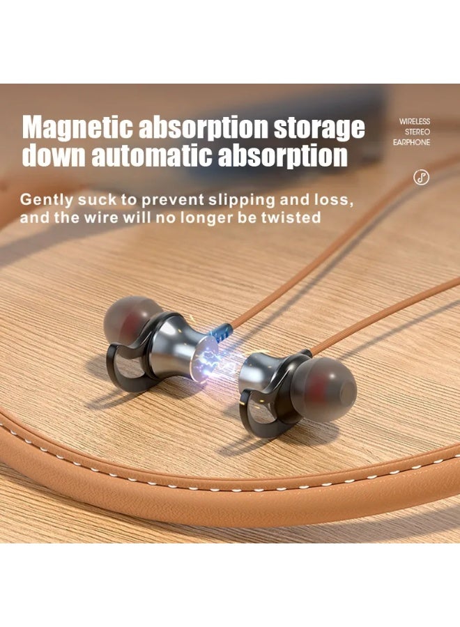 Bukela Wireless Bluetooth Headphones Neckband Headset With Retractable Earbuds Noise Cancelling Stereo Sweatproof Earphones With Mic For Gym Running Office Black - Image 4