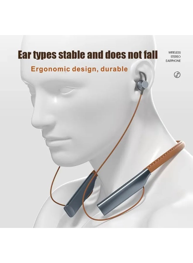Bukela Wireless Bluetooth Headphones Neckband Headset With Retractable Earbuds Noise Cancelling Stereo Sweatproof Earphones With Mic For Gym Running Office Black - Image 3
