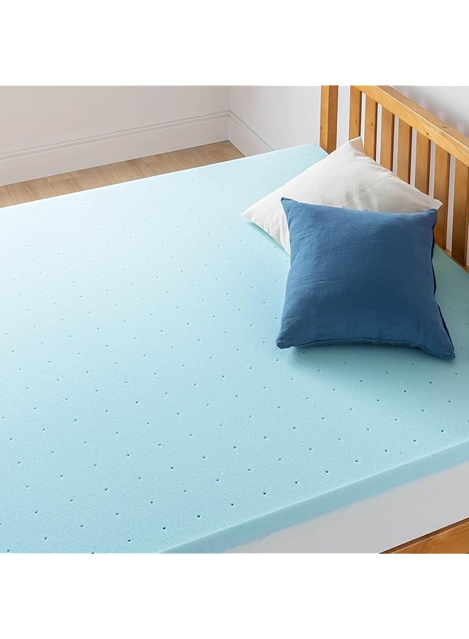 erorex 1.5 Inch Ventilated Memory Foam Mattress Topper Cooling Gel Infusion Certipur Us Certified Queen Blue - Image 3