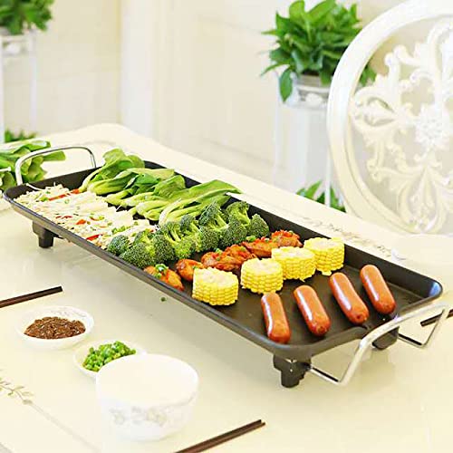 FEELING MALL Electric Griddle with Adjustable Temperature Control, Smokeless Barbecue Hot Pot Plate, BBQ Hot Plate Burger, Eggs, Pancake Griddle, Nonstick Extra Large Cooking Surface - Image 2