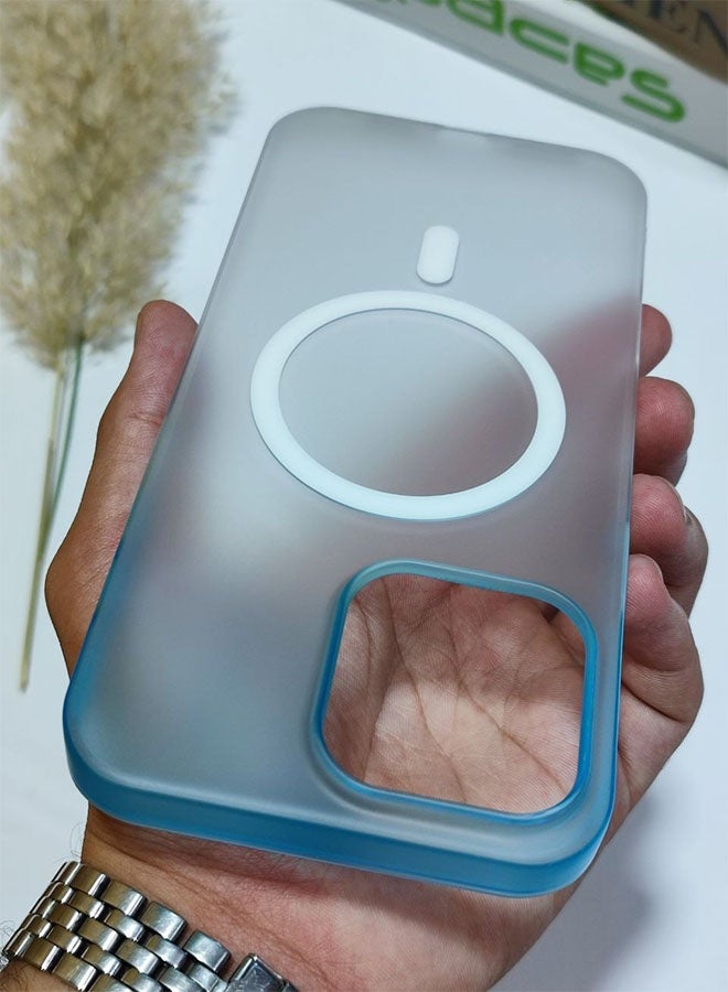 MagSafe Case for iPhone 16 Pro Max, Slim Semi-Transparent Case, Shockproof, Scratch and Fingerprint Resistant, Supports Magnetic Wireless Charging - Blue - Image 2