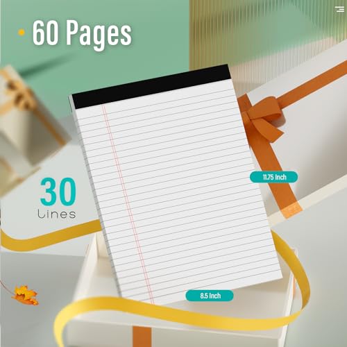 Nichela 24 Pack Legal Pads 8.5 x 11 Note Pads 8.5 x 11 Inch Notepad 720 Sheets Writing Pads Wide Ruled Lined Paper Pads White Paper Note Pads 8.5 x 11 with 30 Sheets Per Legal Pad for School, Office, Home - Image 2