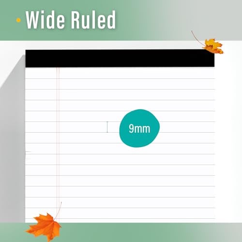 Nichela 24 Pack Legal Pads 8.5 x 11 Note Pads 8.5 x 11 Inch Notepad 720 Sheets Writing Pads Wide Ruled Lined Paper Pads White Paper Note Pads 8.5 x 11 with 30 Sheets Per Legal Pad for School, Office, Home - Image 4