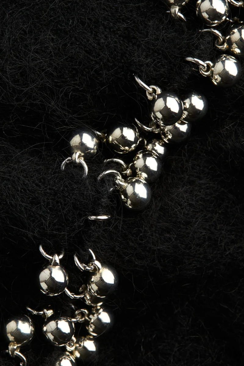 H&M Bead-trimmed mohair-blend dress