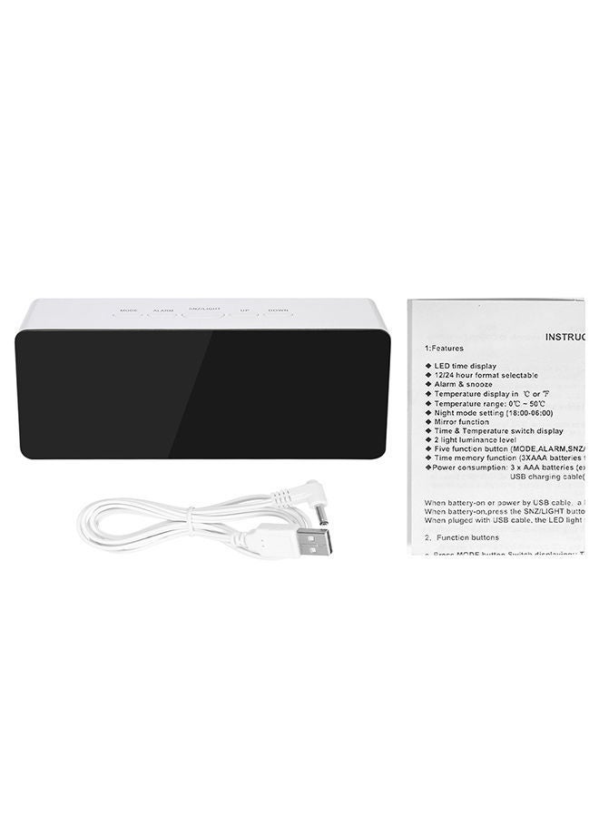 NIBEMINENT Multifunctional Digital LED Alarm Clock White 14.5x4.3x7.8centimeter - Image 4