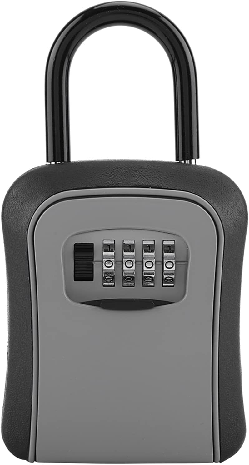 Lock Box, Key Hider Storage Box with Lock Lockbox with Code 4 Digit Combination Lockbox Digit Key Storage Lock for Outdoor - Image 1