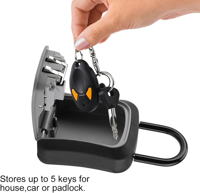Lock Box, Key Hider Storage Box with Lock Lockbox with Code 4 Digit Combination Lockbox Digit Key Storage Lock for Outdoor - Image 2