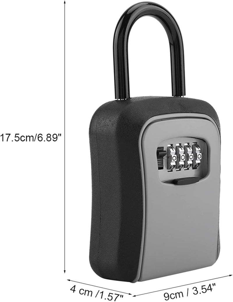 Lock Box, Key Hider Storage Box with Lock Lockbox with Code 4 Digit Combination Lockbox Digit Key Storage Lock for Outdoor - Image 4