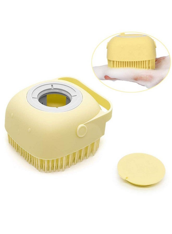 IVAAN Silicone Exfoliating Bath & Shower Brush,Soft Silicone Sponge Body Scrubber,2 in 1 Bathroom Comfortable Silicone Scalp Massage Brush With Soap Dispenser,Fit for All Kinds of Skin (Yellow) - Image 1