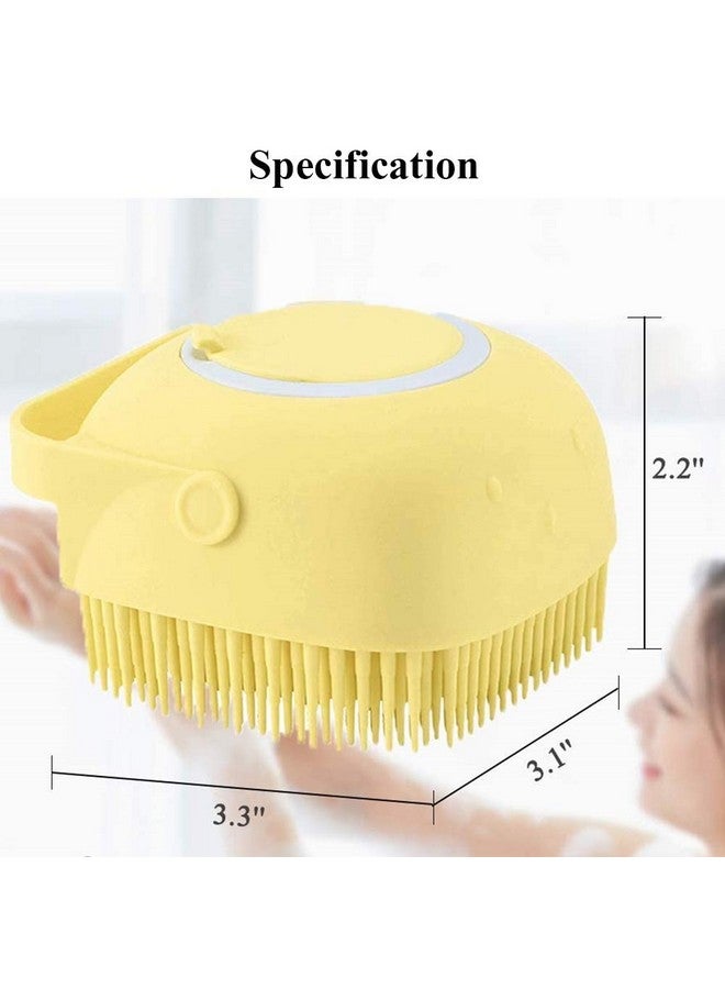 IVAAN Silicone Exfoliating Bath & Shower Brush,Soft Silicone Sponge Body Scrubber,2 in 1 Bathroom Comfortable Silicone Scalp Massage Brush With Soap Dispenser,Fit for All Kinds of Skin (Yellow) - Image 4