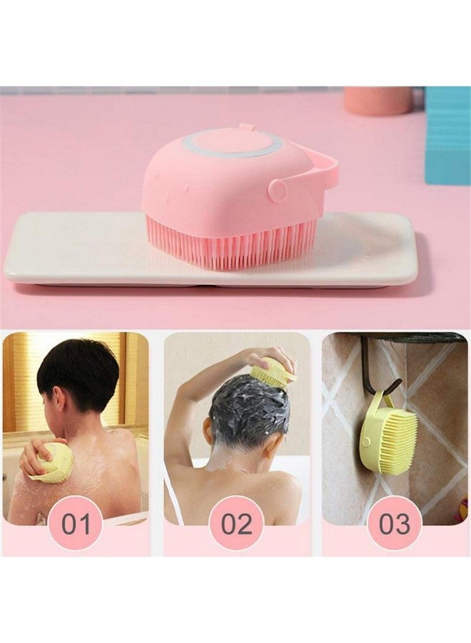 IVAAN Silicone Exfoliating Bath & Shower Brush,Soft Silicone Sponge Body Scrubber,2 in 1 Bathroom Comfortable Silicone Scalp Massage Brush With Soap Dispenser,Fit for All Kinds of Skin (Yellow) - Image 3
