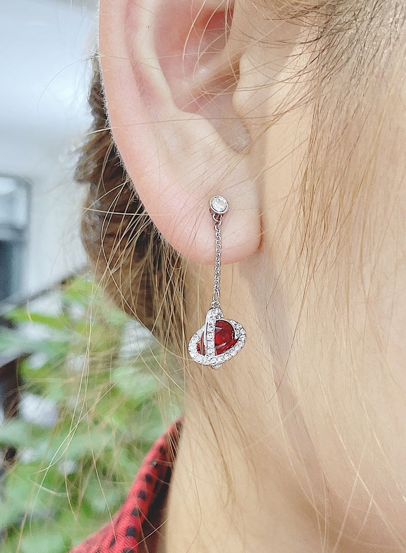 Swaro Outstanding Love Heart Gorgeous Charming Earrings  - Image 2