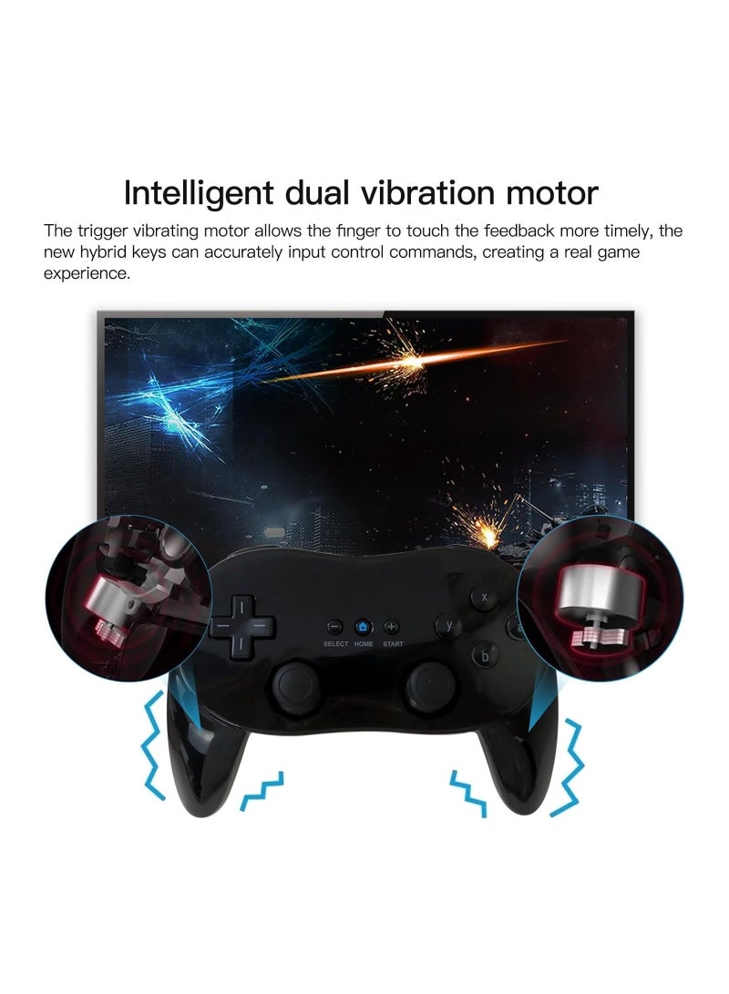 SOLARAE وحدة تحكم ألعاب الفيديو الكلاسيكية، بديل عصا التحكم لجهاز الألعاب، متوافق مع نظام ألعاب نينتندو وي، عبوة من 2، وحدة تحكم كلاسيكية جديدة برو ريترو لجهاز نينتندو وي - Image 3