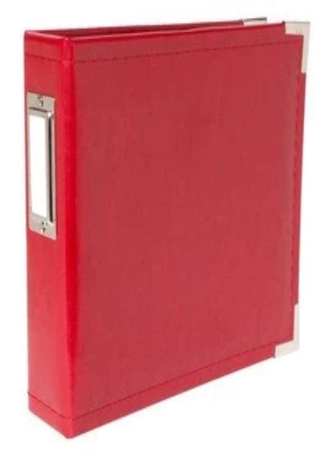 We R Memory Keepers 40393-7 Classic Leather - 6x6 inch Ring Album, Real Red