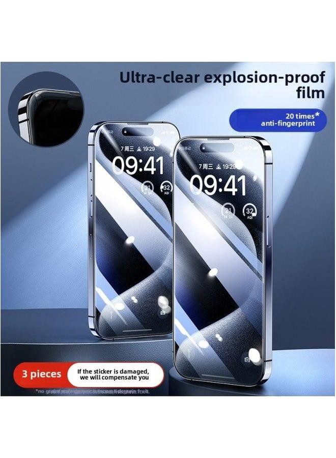 [Fingerprint-free] Applicable To For Iphone15 Tempered Film Iphone 13/14 Mobile Phone 11promax Anti-peep 12 Full Screen X-Colour:[explosion-proof Ultra-clear ♦ Pack Of 3] 20 Times Stronger Anti-fingerprint Damage Compensation Guaranteed-Size:For 11 Pro Max  - Image 1
