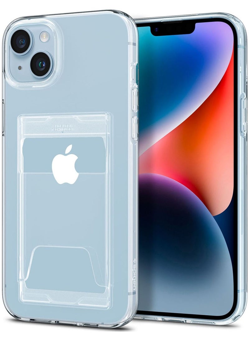 Spigen Crystal Slot Dual iPhone 14 PLUS Case Cover with 2 Card Slot - Crystal Clear  - Image 1