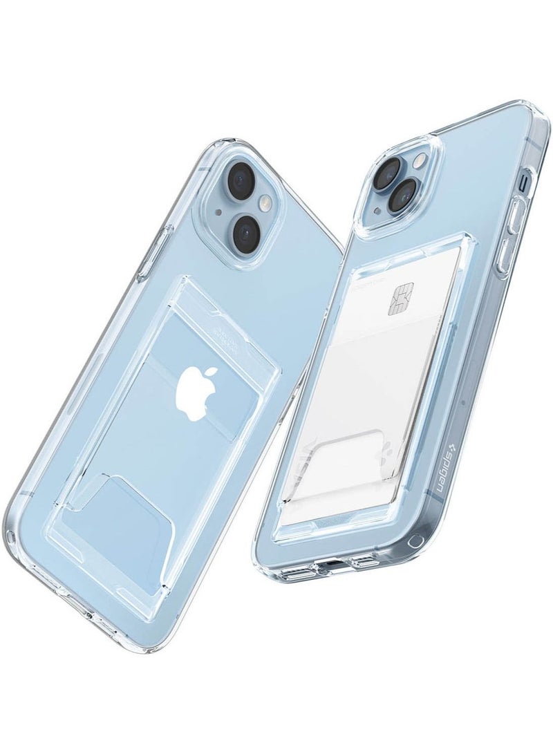 Spigen Crystal Slot Dual iPhone 14 PLUS Case Cover with 2 Card Slot - Crystal Clear  - Image 2