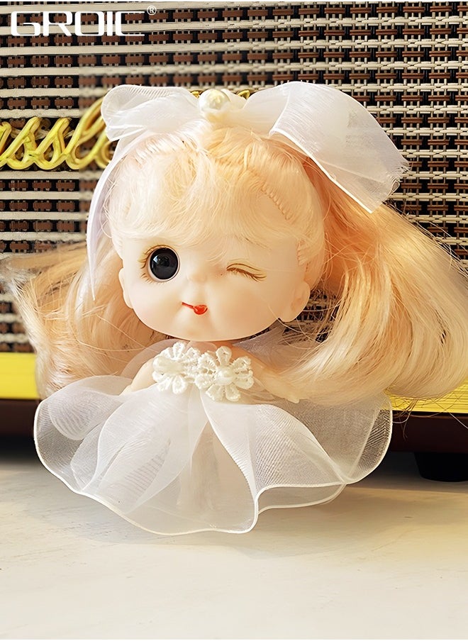 GROIC - 2 Pcs 3.93 Inch Little Dolls BJD Doll 7 Ball Jointed Doll DIY Toys with Clothes Outfit Shoes Hair Makeup, Little Dolls Set with Mini Lolita Princess Dolls for Girls Compatible with Doll Houses - Image 1