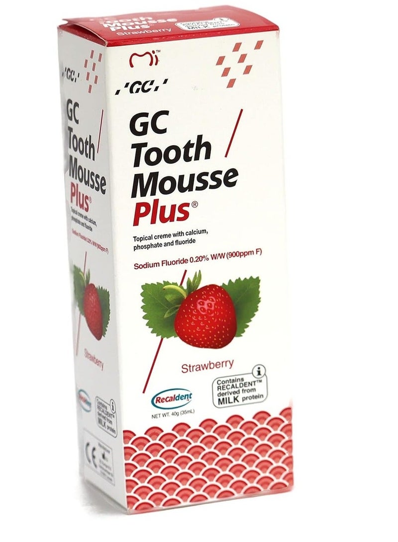 جي سي موس الأسنان جي سي ريكادنت بنكهة الفراولة للعناية بالفم 40 جرام