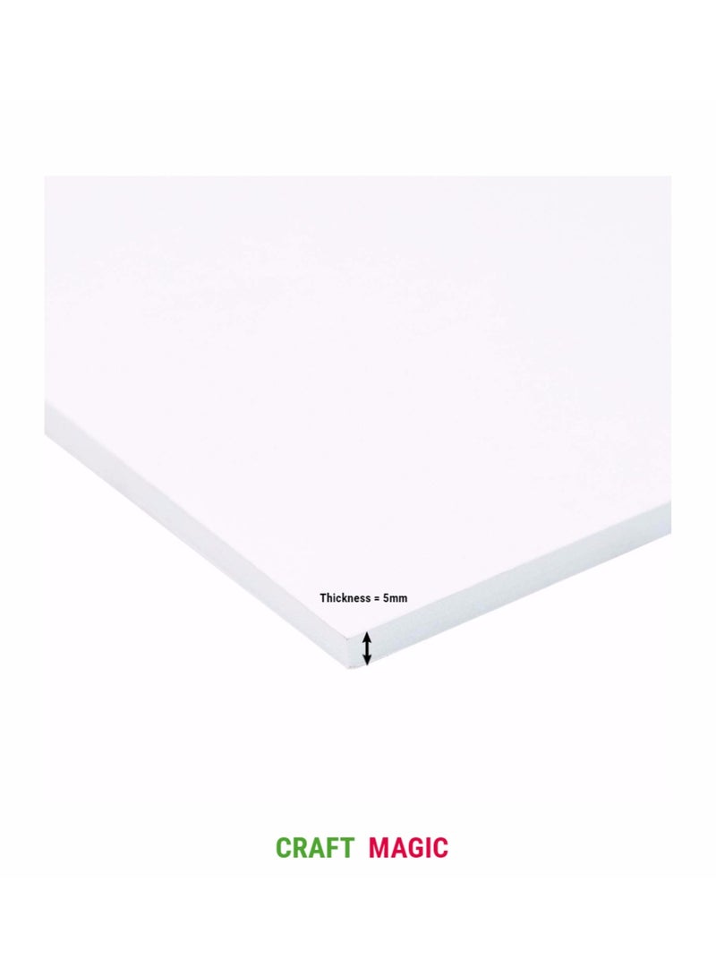 CRAFT MAGIC, Foam board 5mm - White Pack of 5 Sheets A3 Size - Image 3