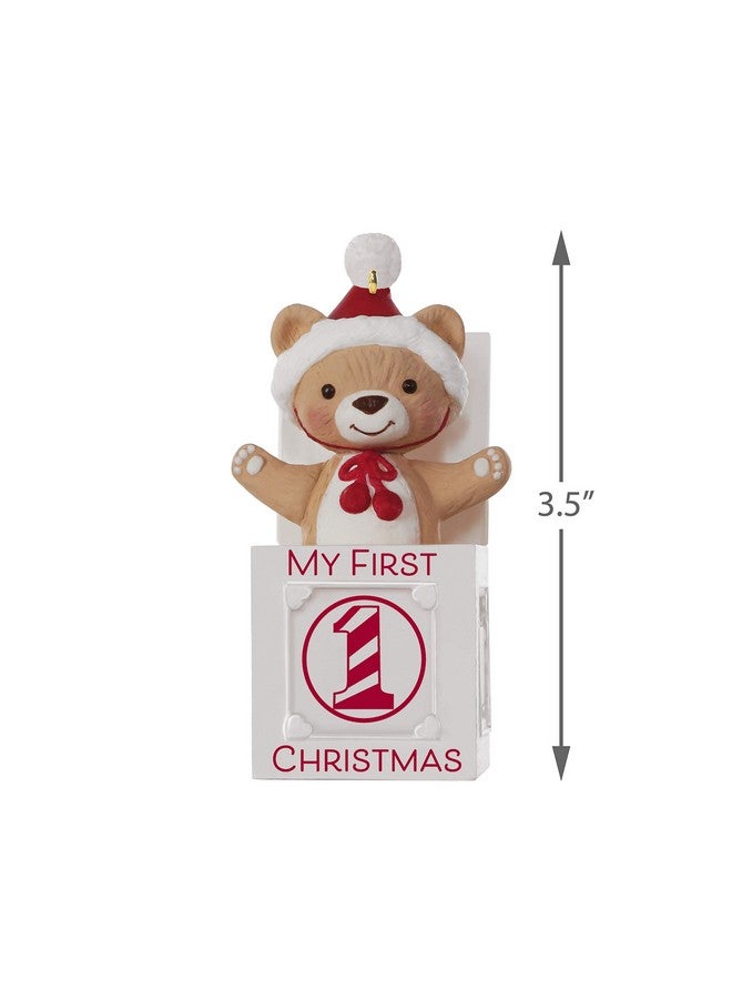Hallmark Keepsake 2019 Year Dated Baby My First Christmas Jack-in-The-Box Bear Ornament, - Image 5
