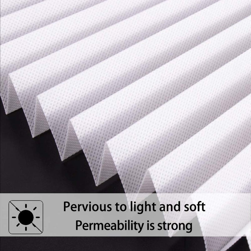 LUCKUP 2 Pack Cordless Light Filtering Pleated Fabric ShadeEasy to Cut and Install with 4 Clips 36x72 2 Pack White - Image 5