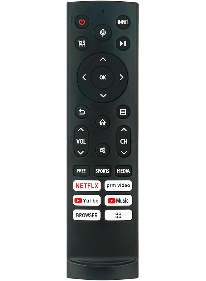 erorex Erf3H90H Replaced Remote Control Fit For Hisense Smart Tv With Short App: Netflix Prime Video Youtube Music Browser  - Image 1