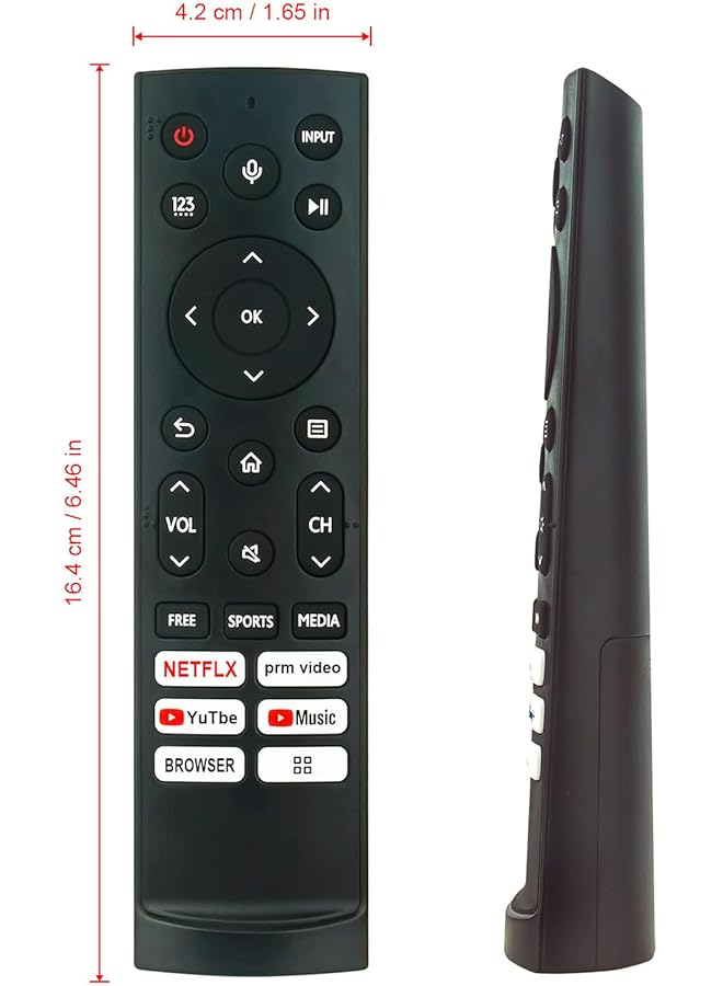 erorex Erf3H90H Replaced Remote Control Fit For Hisense Smart Tv With Short App: Netflix Prime Video Youtube Music Browser  - Image 5