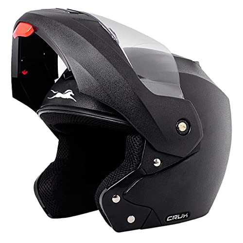 TVS Matt Finish Flip-up Helmet for Men and Women, ISI Certified, Clear Visor, Size XL, Colour Black - Image 1