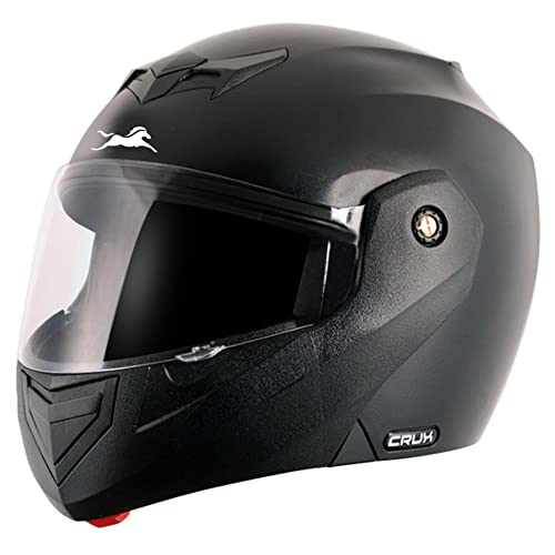 TVS Matt Finish Flip-up Helmet for Men and Women, ISI Certified, Clear Visor, Size XL, Colour Black - Image 2