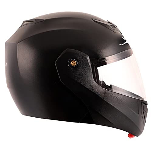 TVS Matt Finish Flip-up Helmet for Men and Women, ISI Certified, Clear Visor, Size XL, Colour Black - Image 4