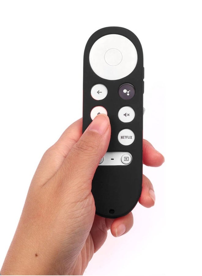Silicone Protective Case for Chromecast with Google TV Remote (Black) - Image 1
