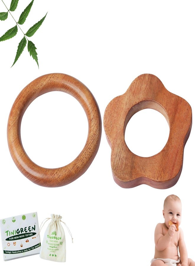 Tinigreen Baby Teething Toys for 0-6 6-12 Months, BPA Free Baby Teether Sensory Toys for Babies (Pack of 2) - Image 1