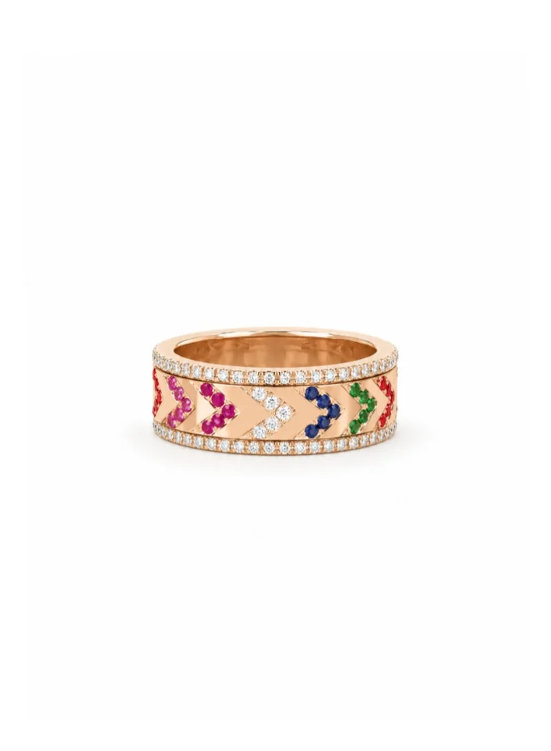 Ring w/colorful stones rose gold