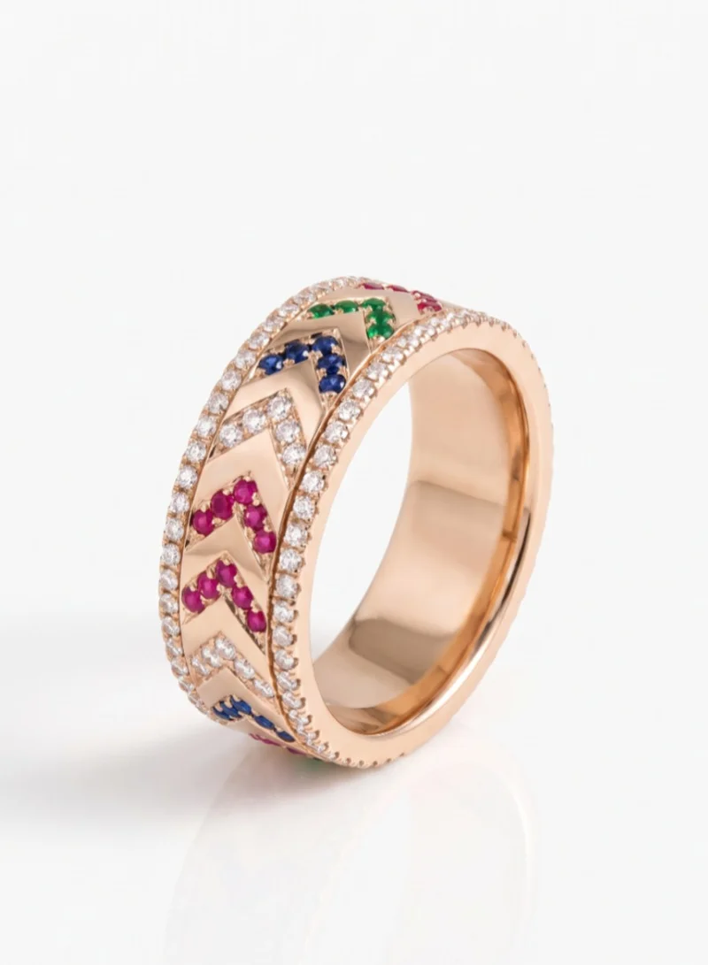 AMIE Dubai  Ring w/colorful stones rose gold for Women | Best Price UAE