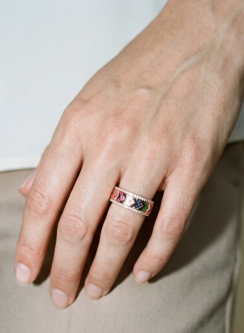 AMIE Dubai  Ring w/colorful stones rose gold for Women | Best Price UAE