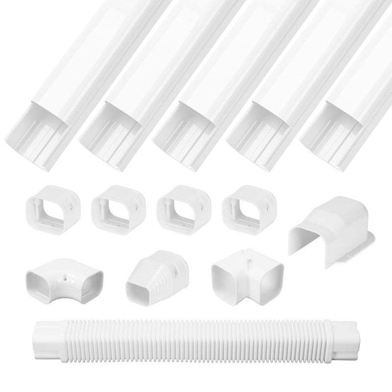OSMOFUZE 3 W 10Ft L Mini Split Line Set Cover Kit Air Conditioner Decorative PVC Line Cover Kit for Mini Split AC and Heat Pumps