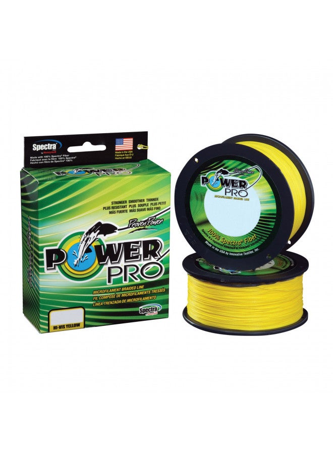 POWER PRO Spectra Fiber Braided Fishing Line, Hi-Vis Yellow, 150YD/50LB