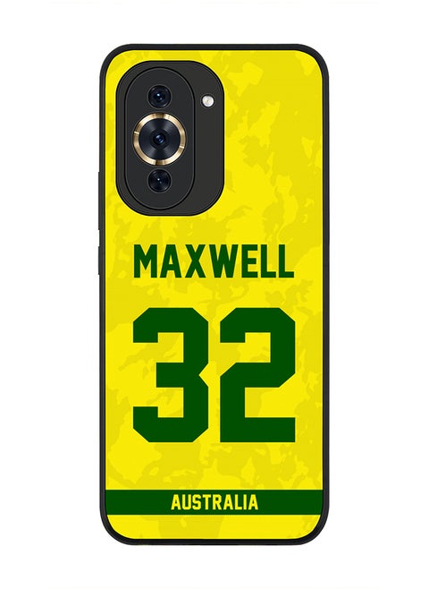 Cover for Huawei nova 10 4G Case , Rugged Black Slim fit Soft Flexible Thin Protective Phone Cases - Player Name - Glenn Maxwell, Jersey Number- 32