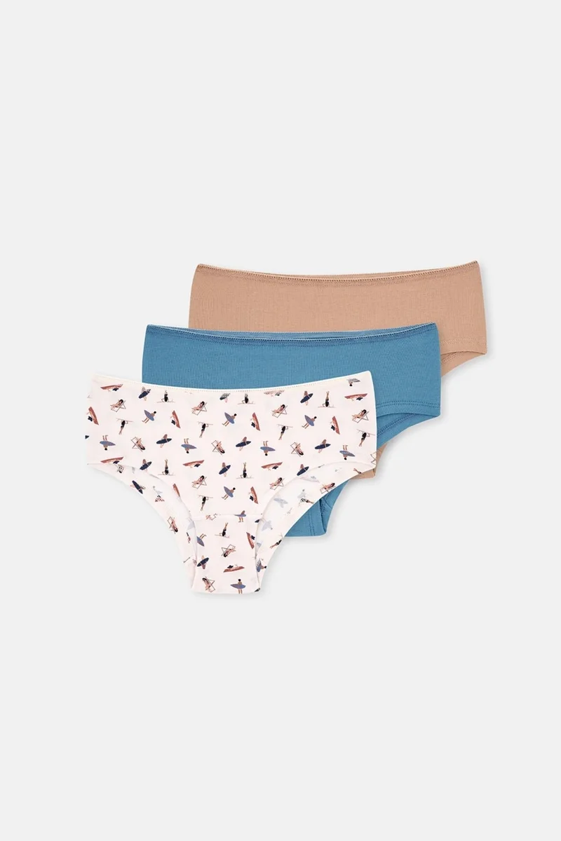 داجي Multicolor Women's 3-Patterned Hipster Panties