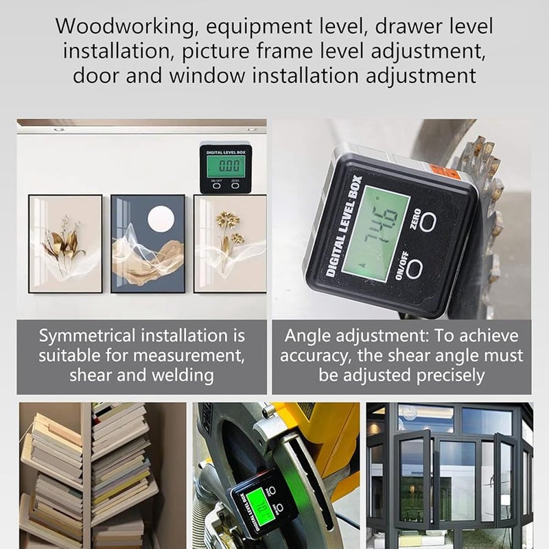 Digital Inclinometer Level Box 360 Rotating Screen LED Backlight Woodworking Tool - Image 3