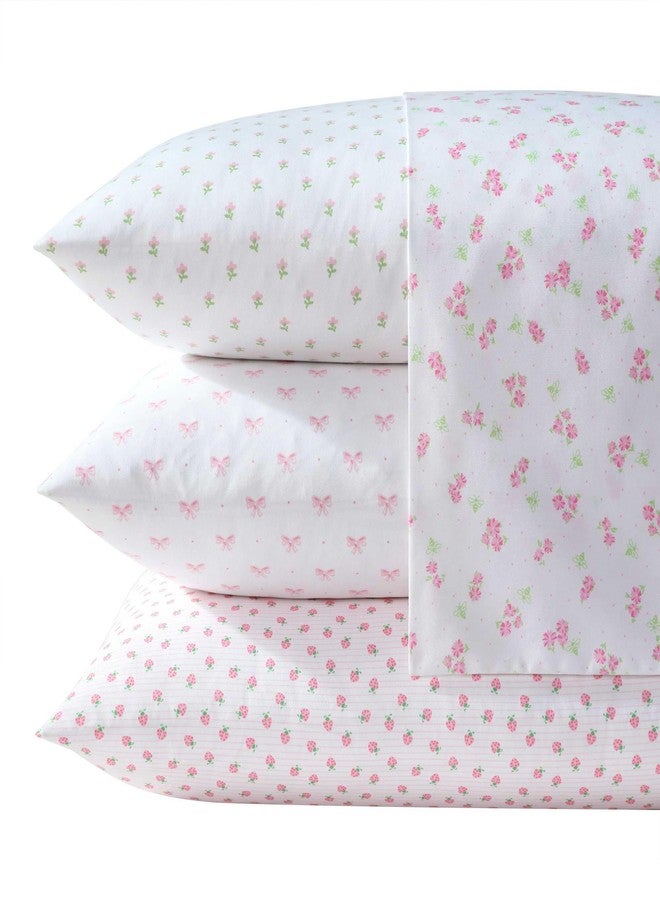 Laura Ashley - Kids Sheet Set, Ultra-Soft & Breathable Toddler Bedding with Matching Pillowcase, Wrinkle-Resistant, Ideal Girl Room Essentials (Lovely Bows Pink, Twin/Twin XL) - Image 3