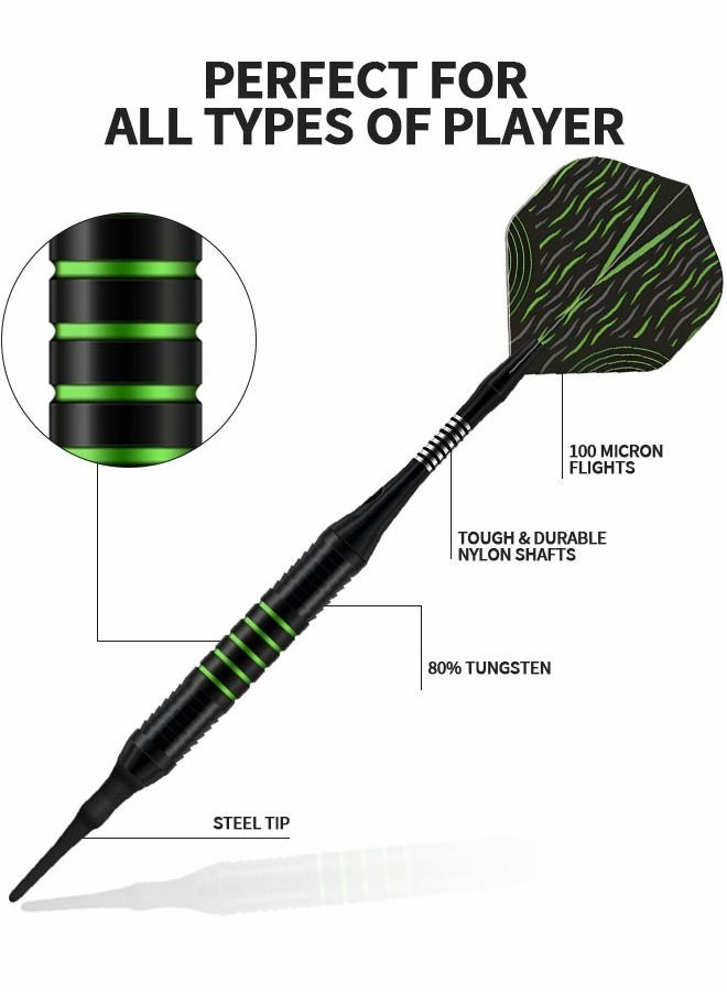 GROIC - Darts Set,Professional Soft Tip Darts Set for Electronic Dartboard,Dart Suit with Steel Needle Darts,Plastic Tip Darts and Targets - Image 1