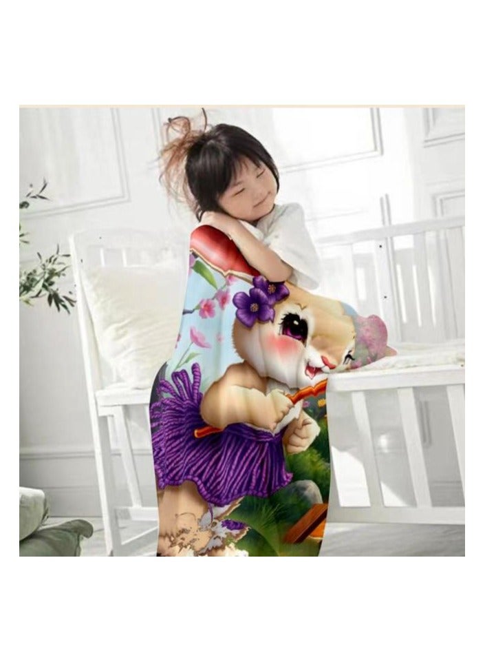 general Children's or student cartoon flannel thin blanket (warm and comfortable, suitable for sleep, games) 100cm*150cm - 992 - Image 1