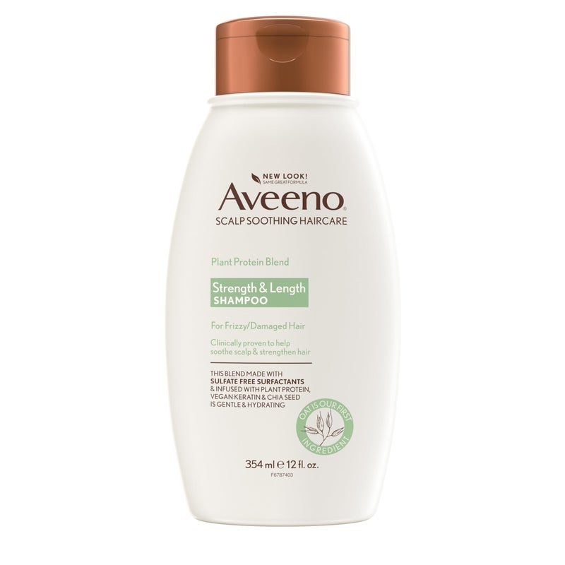Aveeno Plant Protein Blend Shampoo for Strong Healthy-Looking Hair, 12 fl oz - Image 1