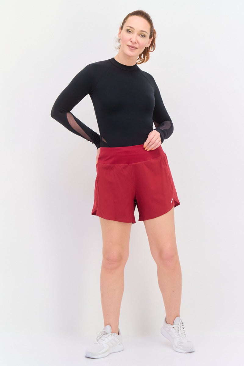 Brooks شورتات جري رياضية للنساء، مارون - Image 4
