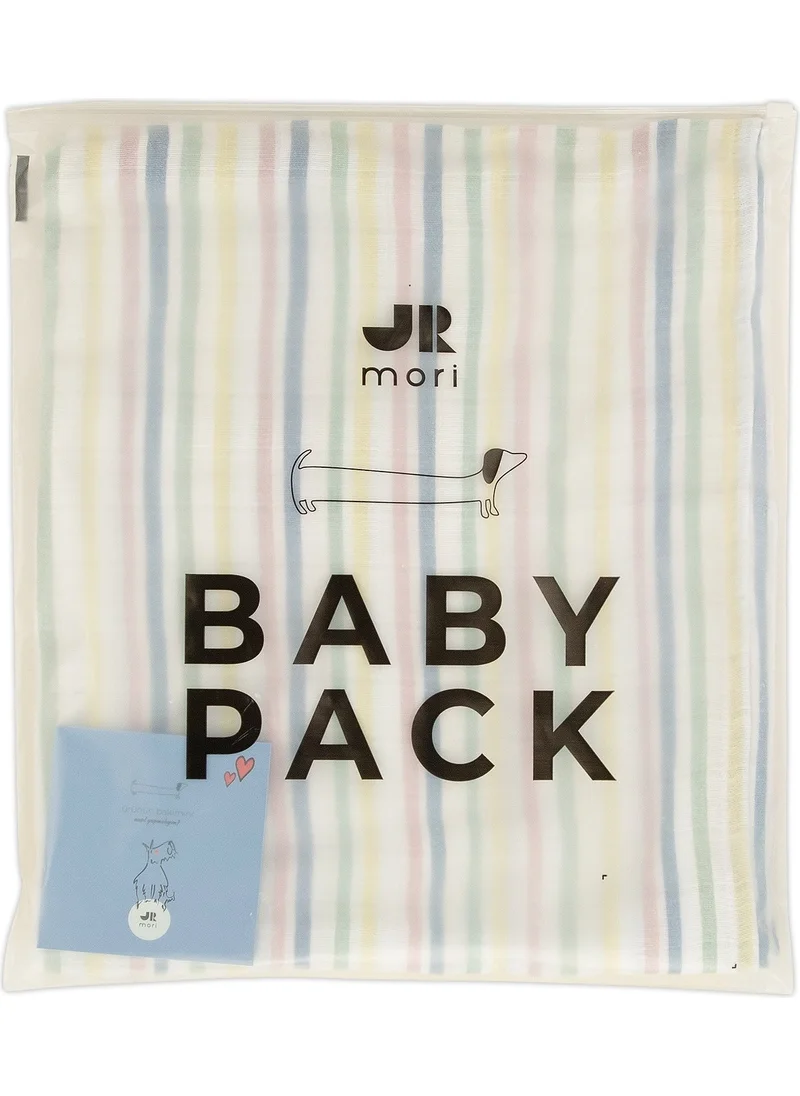 Jrmori 2-Piece Line Patterned Multi-Purpose Muslin 100X100CM