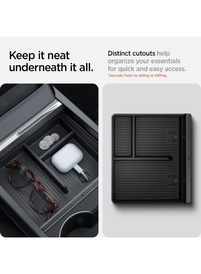 Spigen Non-Slide Center Console Organizer (Expanded Capacity) for Tesla Model Y Juniper (Only Premium & Performance 2026/25) & Model 3 Highland (Standard, Premium, Performance 2026/25/24) - Image 5