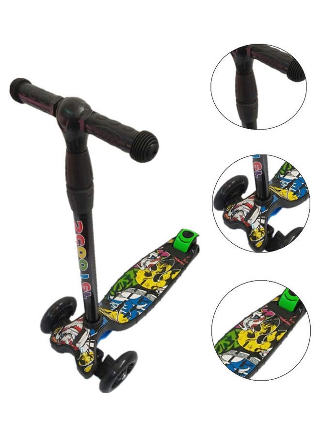 Cool Baby COOLBABY Kids Graffiti Kick Scooter Skateboard Adjustable Height Three Wheels Pedal Cars for Children Bike Scooter Fun Exercise Outdoor Ride on Toys Suit for 3-12 Years Old Boys and Girls Blue - Image 1